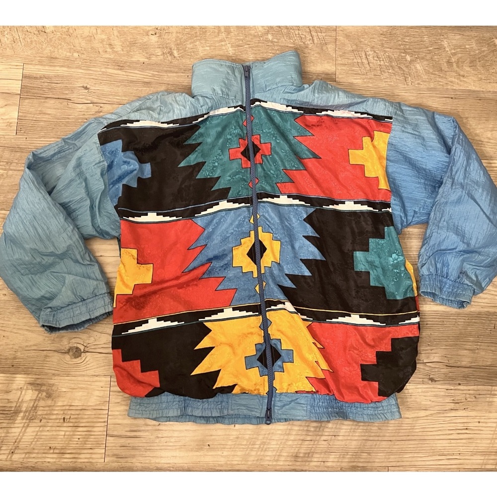 Vintage Tribal Print Windbreaker